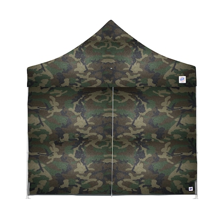 E-Z Up TAA Compliant Mid-Zip Sidewall, 10' W x 10' H, Woodland Camo SWP3M10MCWC